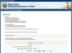 Registered database california voters California locations