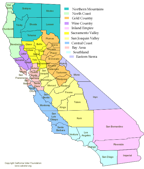 Printable California Map With Cities